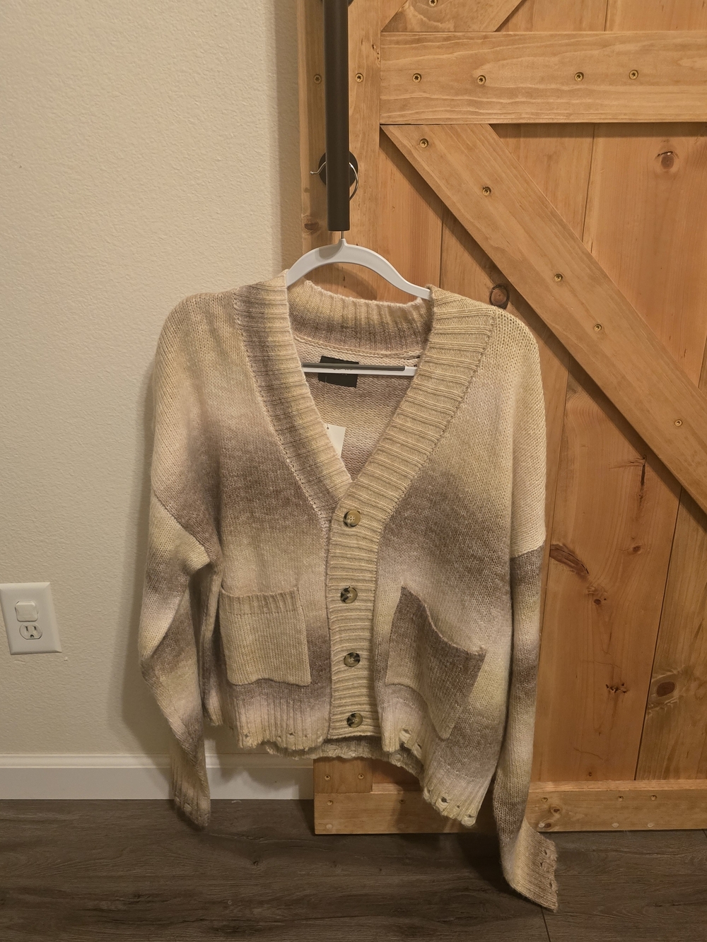 PACSUN Neutral Ombre Button-Up Cardigan Sweater - Beige/Taupe